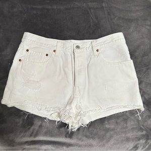 Levi’s 501 White Jean Shorts
